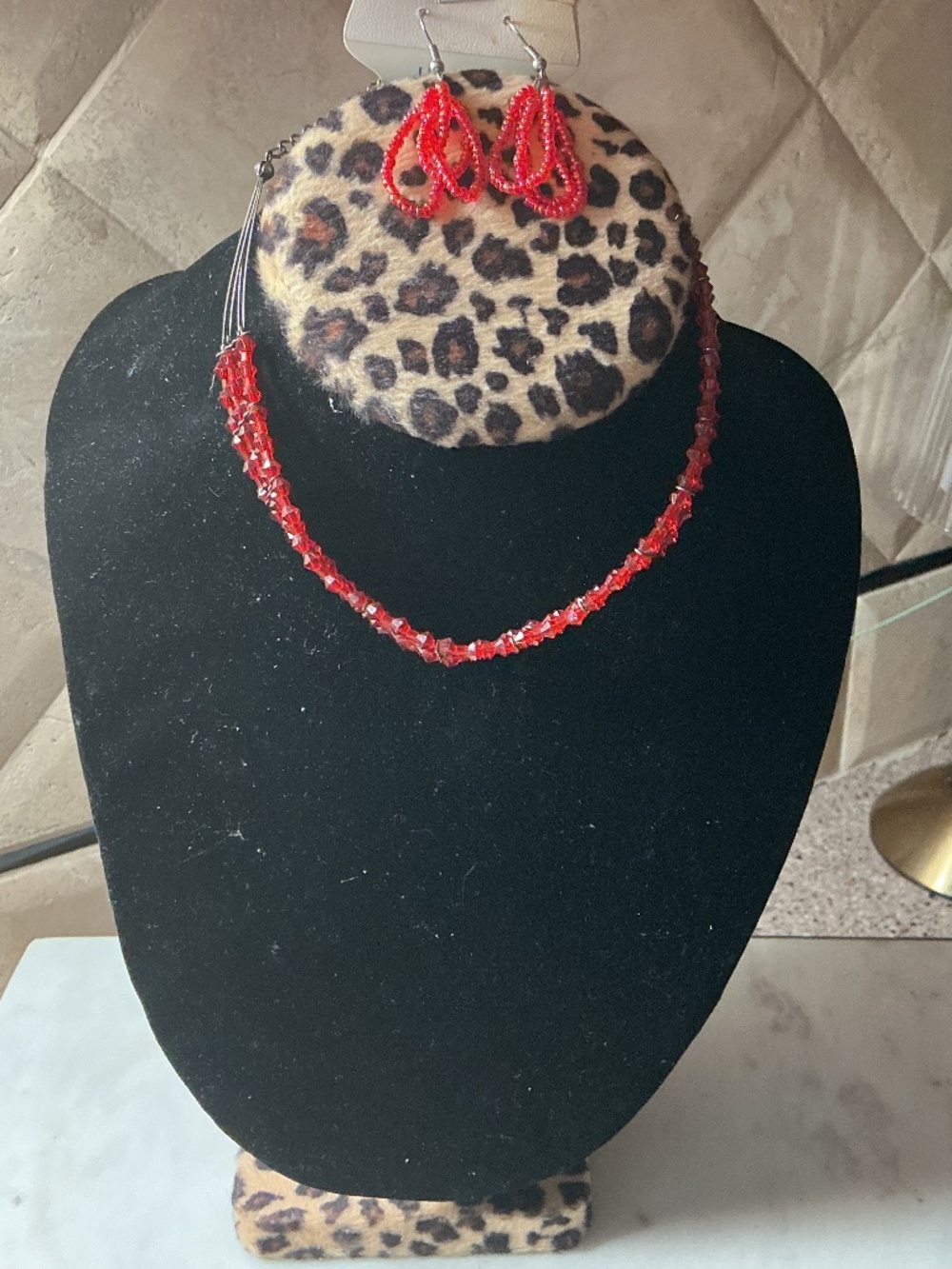 New Beaded Choker Necklace and Earring Set